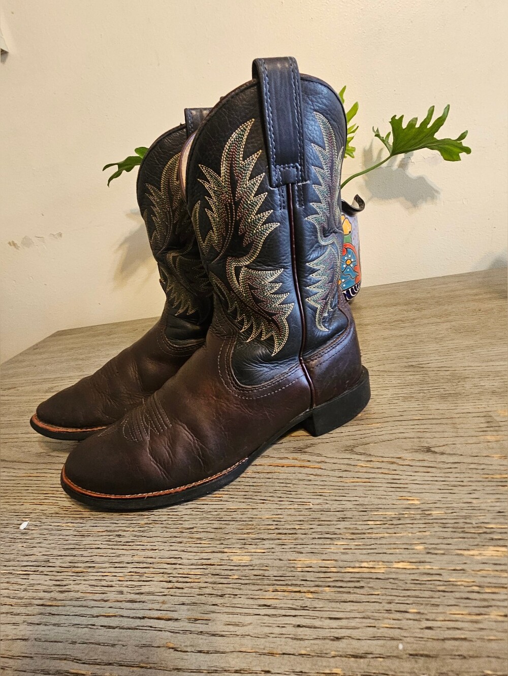 Ariat Brown Tombstone Boots Square Toe Cowboy Western Men's 8D